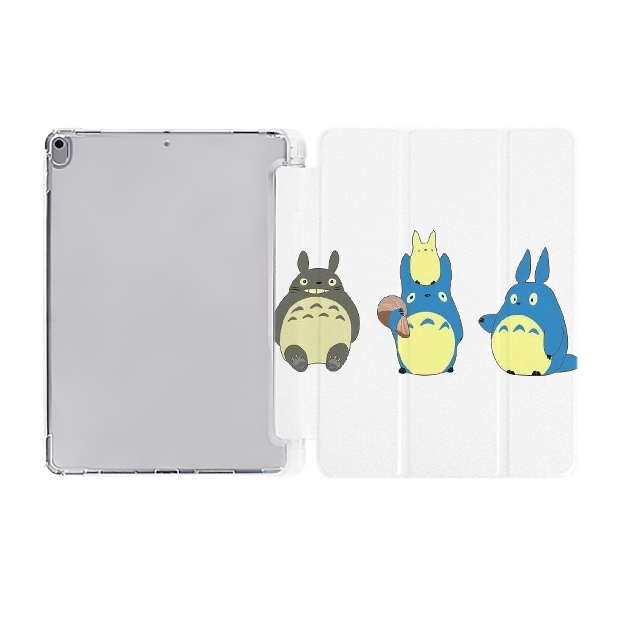 （画像用） となりのトトロ 草壁メイ 草壁サツキ My Neighbor Totoro Satsuki Kusakabe Mei Kusakabe IPad ケース ペン収納付き 三つ折りスタンド PUレザー×シリコン 対応機種9.5/10.5/10.9インチ